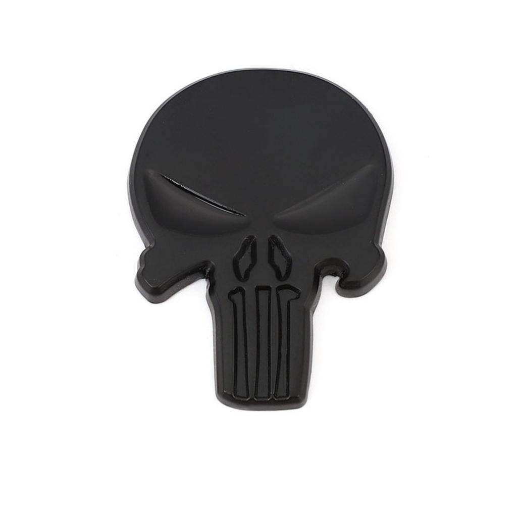 3D Metal Skull Head Logo Badge Sticker Car Side Fender Rear Trunk Emblem Decal for Cars Motorcycles Pickups Etc