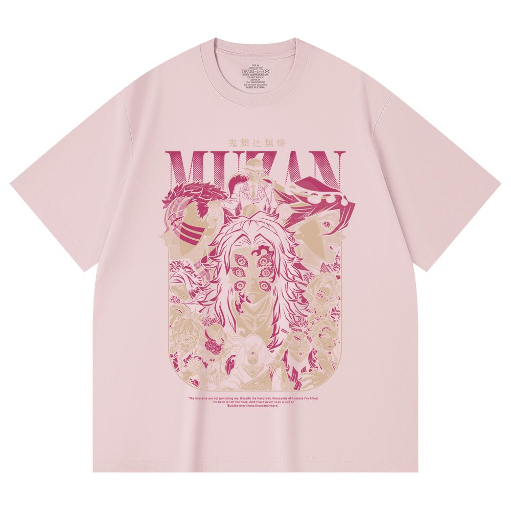 230 g/m² 100% Baumwolle Demon Slayer V21 Dämonen Print Unisex Schweres Baumwoll-T-Shirt