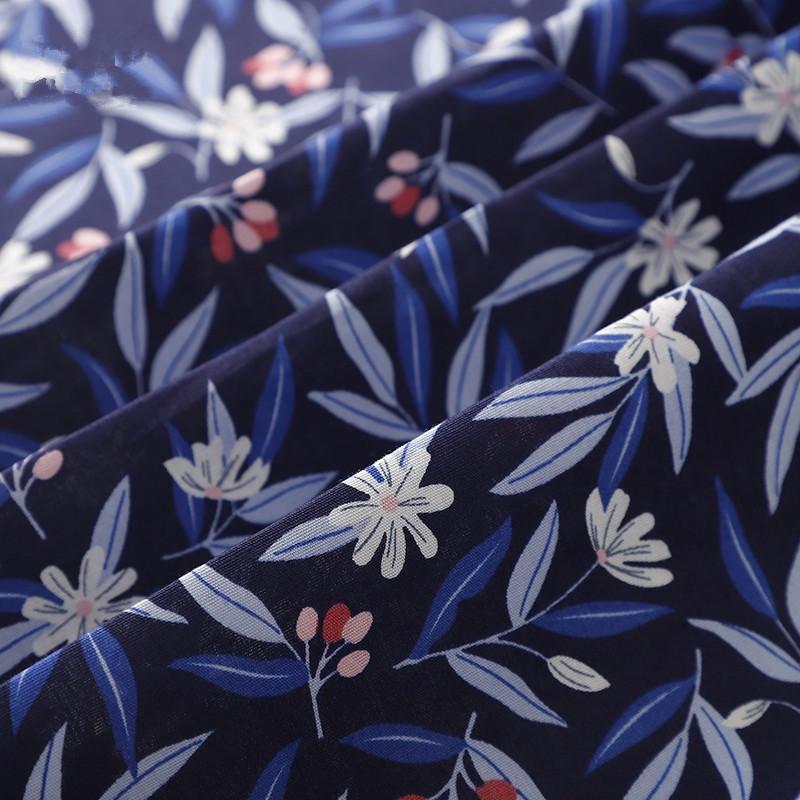 4Pcs 46x46cm 100% Cotton Leaf Flower Printed Ladies Handkerchiefs Women Square Face Towel Kerchief Bandana Party Favors