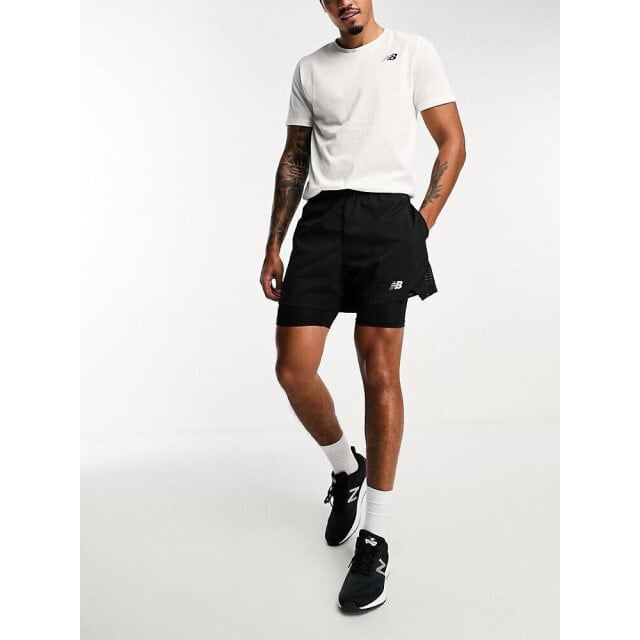 

Шорты New Balance Accelerate Pacer 5 дюймов 2 в 1 черного цвета