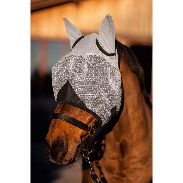 Masque anti-mouches pour cheval avec protection des oreilles Covalliero - Gris - Full