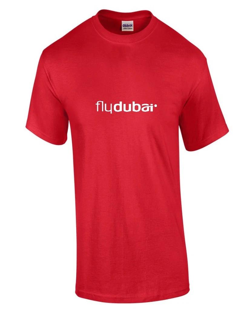 Fly Dubai White Flydubai Logo United Arab Emirates Airline Red T-Shirt 4XL