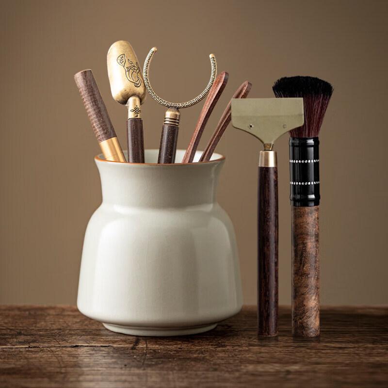 Youluo Ru Kiln Ebony Tea Ceremony 2-Piece Tool Set