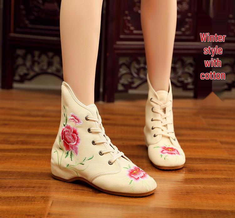 Damen Ethno-Stil Kurze Stiefel - Bestickte 3cm Absätze für Herbst/Winter