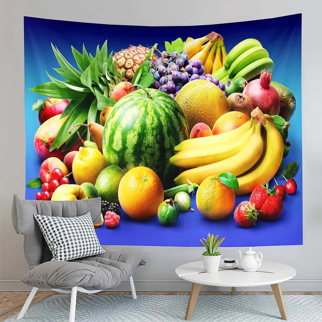 Farm Orchard Tapestry Delicious Fruit Tapestry Banana Grapes Tapestry Home Living Room Dorm Bedroom Aesthetics Decor Tapestries