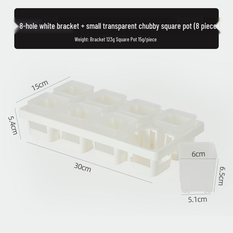 Small Black Square Succulent Seedling Tray - Thickened Plastic Pot Stand & Water Catcher