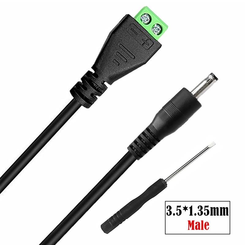 DC Strømkabel 5.5*2.1/5.5*2.5mm/3.5*1.35mm Hunn Hann Kontakt Jack Plugg Tilkobling For LED Stripe CCTV Sikkerhetskamera DVR