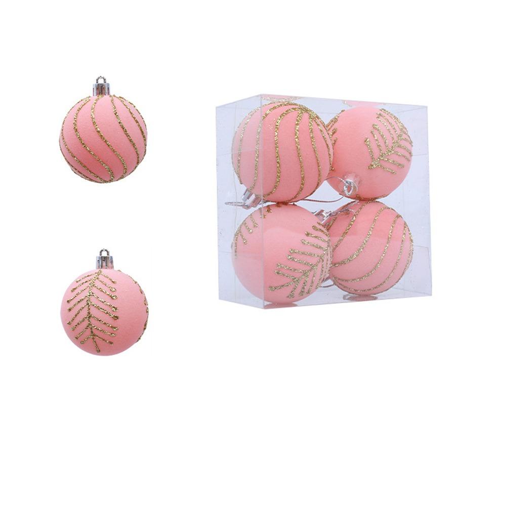 6cm Christmas Balls Set Flocking Xmas Tree Pendants Christmas Spheres Pendant  Party Favors