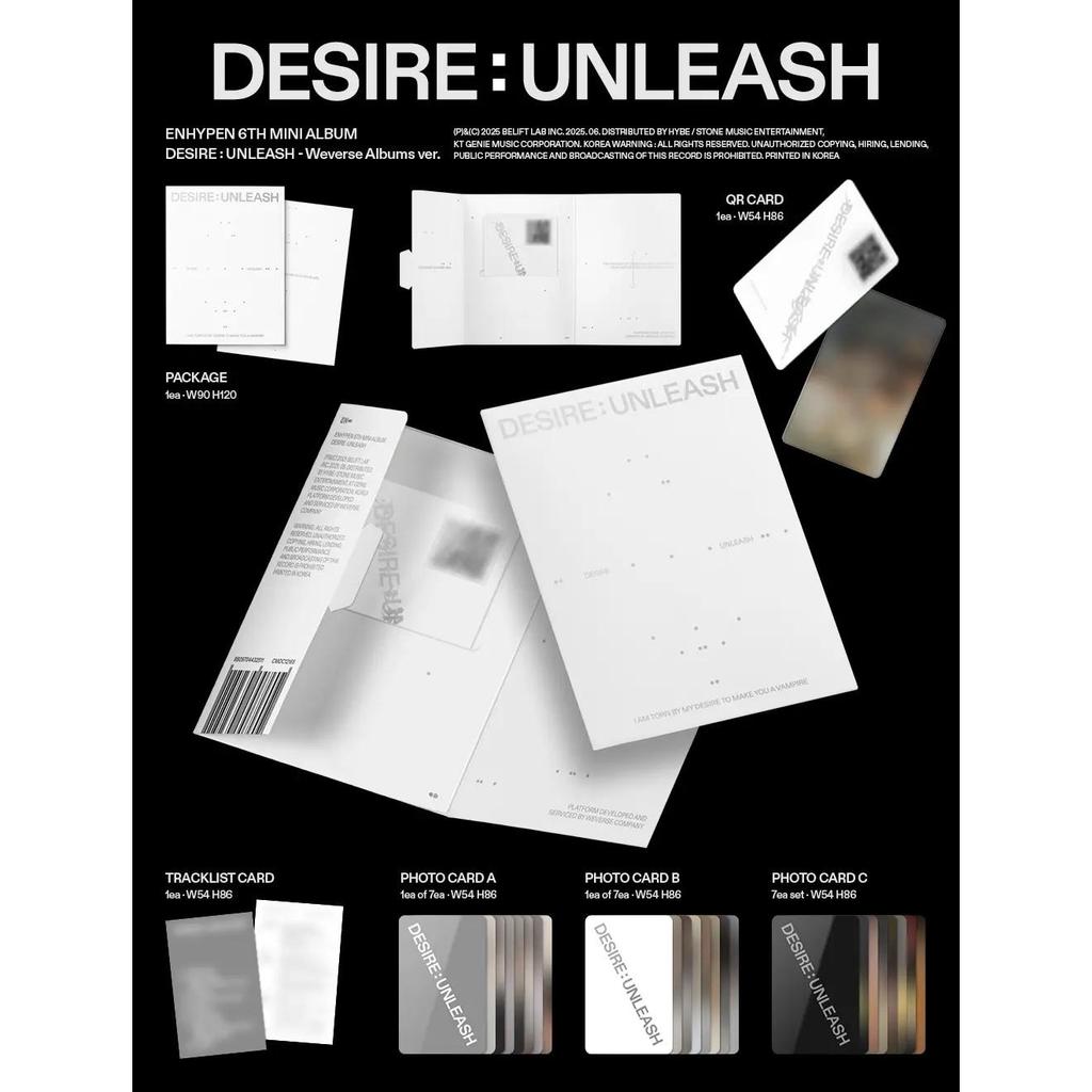 ENHYPEN [DESIRE : UNLEASH] 6th Mini Album WEVERSE ALBUMS Version