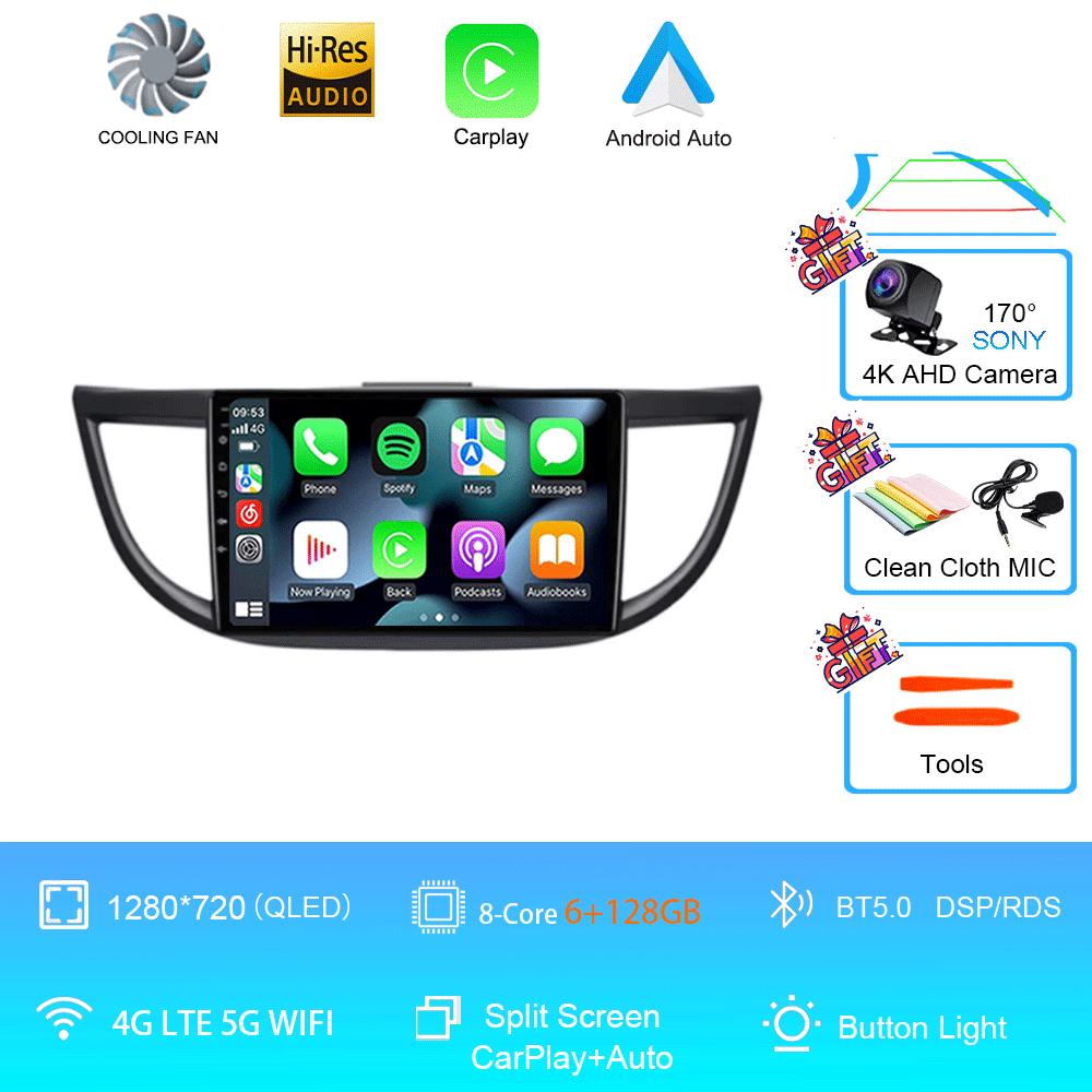 Android 14 Car Radio For Honda CRV CR-V 4 RM RE 2011 - 2018 Auto Multimedia Video Player Navigation stereo GPS QLED TouchScreen