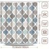 Modern Geometric Trellis Shower Curtain - Stylish Blue, Gray & White Pattern | Polyester,Machine Washable