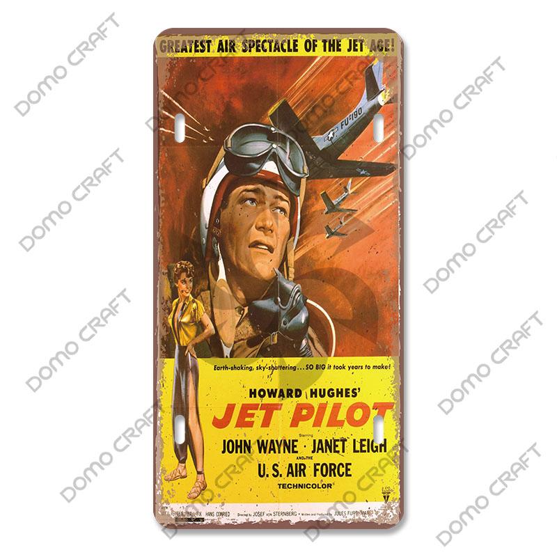 Pilot Poster Vintage Metal Plate Airplane Flight Attendant Metal Tin Sign Retro Wall Decor for Flying Club Home