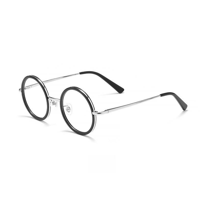 

Vintage Metal Round Eyeglass Frame With Blue Light Blocking For Men And Women In Classic Colors серебряный
