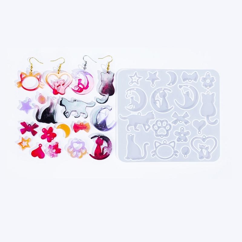 Jewelery Silicone Mould Earring Mold with Hole Animal Silicone Molds for Epoxy Resin Earring Charm