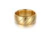 Creative 8mm Slash Cutting Gold Color Stainless Steel Ring For Women Simple Couple Titanium Steel Wedding Ring Jewelry R18122