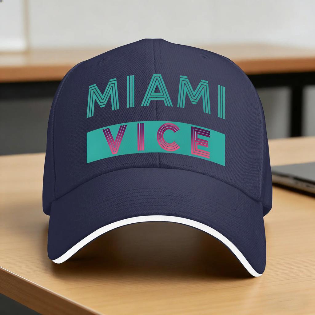 Miami Vice Logo Casual Baseball Cap Kpop Rock Trucker Hat Summer Dropshipping Men Adult Vintage Baseball Caps