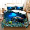 Ocean Duvet Cover Set Sea Turtle Ocean Animals Polyester Comforter Cover For Kids Children Boys Women King Queen With Pillowcase