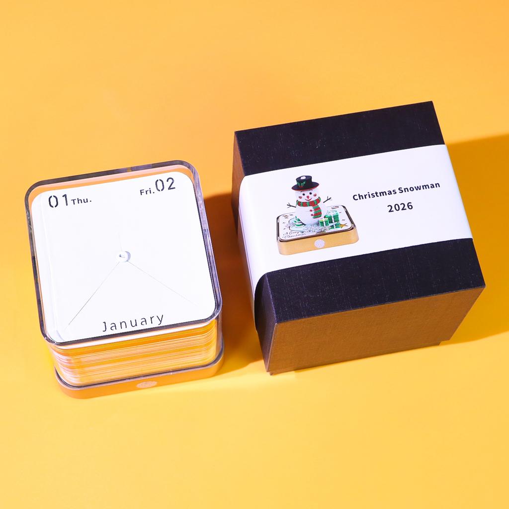 Christmas Snowman 3D Calendar 2026 Christmas Tree House Gift Ideas DIY Papercraft Note Cube Paper Block 3D Memo Pad Stationery