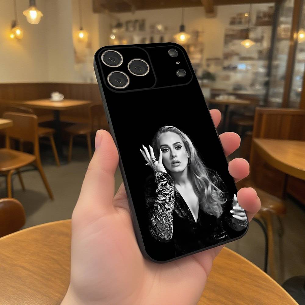 Singer A-Adele Phone Case For iPhone 17,16,15,14,13,12,11,Pro,XS,Max,XR,Plus,E,SE4,Mini Black Soft Cover