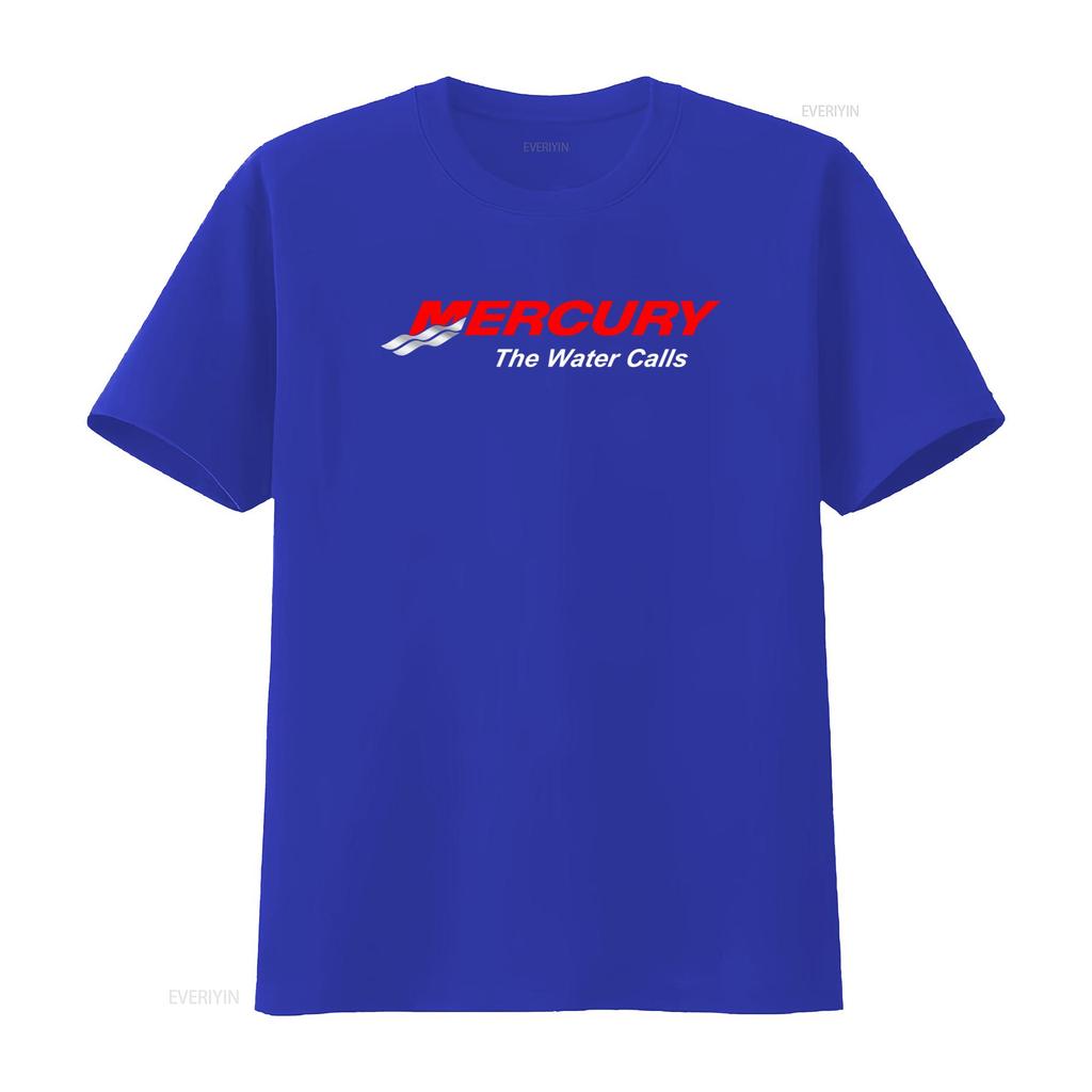 Mercury Marine Boats Logo Outboards Mercruiser T Shirt The Water Calls vintage Washed Breathable Versatile Comfortable