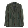 LARDINI JK.1006 Green x Yellow Stripe Boutonniere Tailored Jacket Jacket S greenUsed
