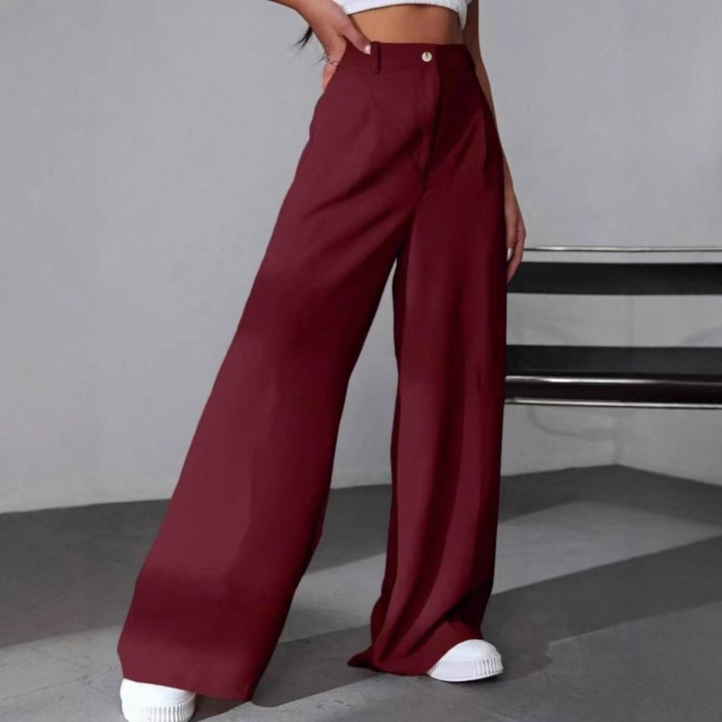 Autumn new women's solid color trousers suit pants casual sports straight pants