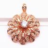 Purple Gold-Plated Rose Gold Inlaid Zircon Flower Hollow Pendant Simple Fashion Trend Personalized Color Gold Chain