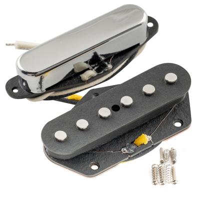 Musiclily Pro TL-50S Alnico 5 Telecaster Pickup Set for TL Electric Guitars, Black (Set of 2)