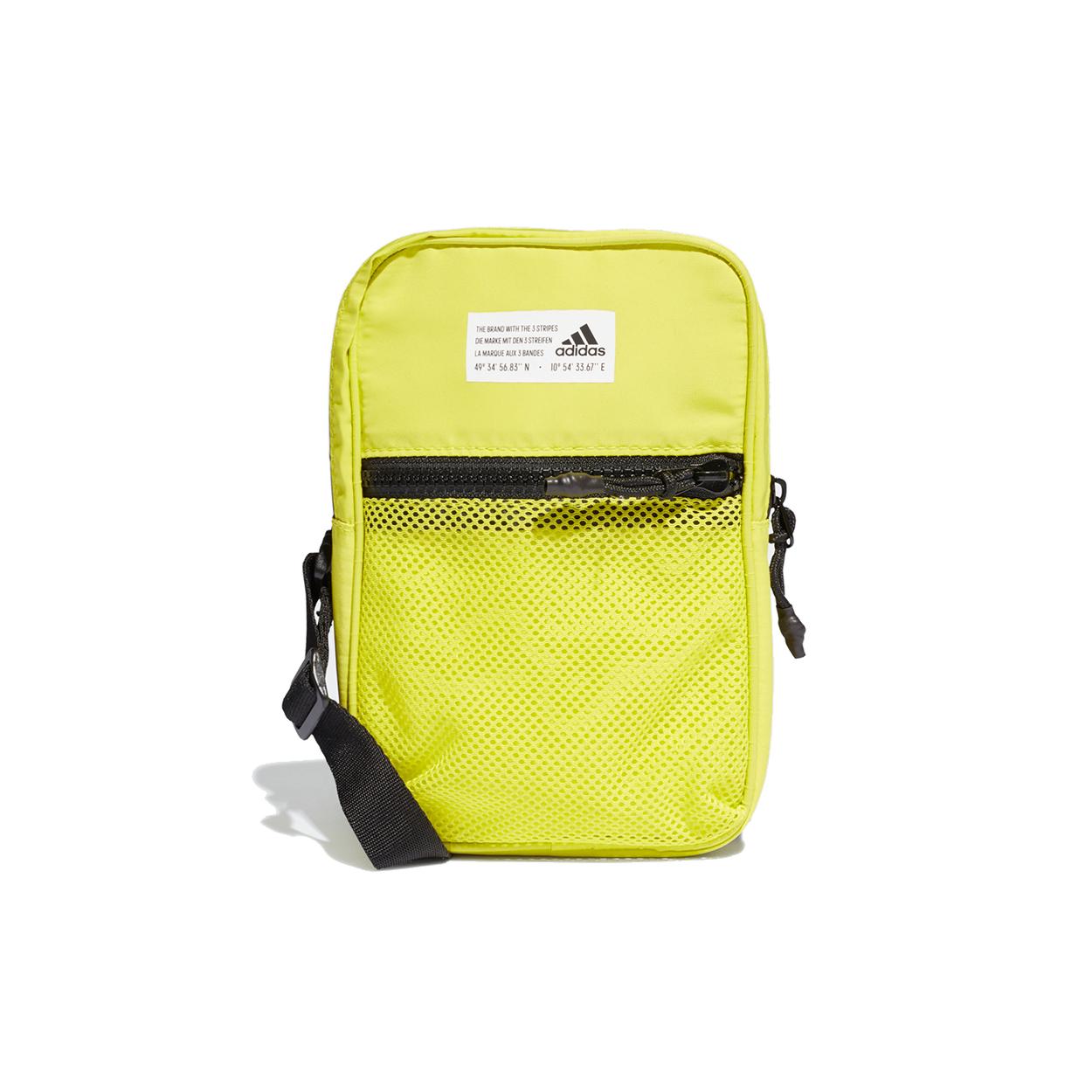 

New Adidas Recycled Polyester Shoulder Bag Unisex Green Yellow GL0915 14.0*4.1*21.1CM