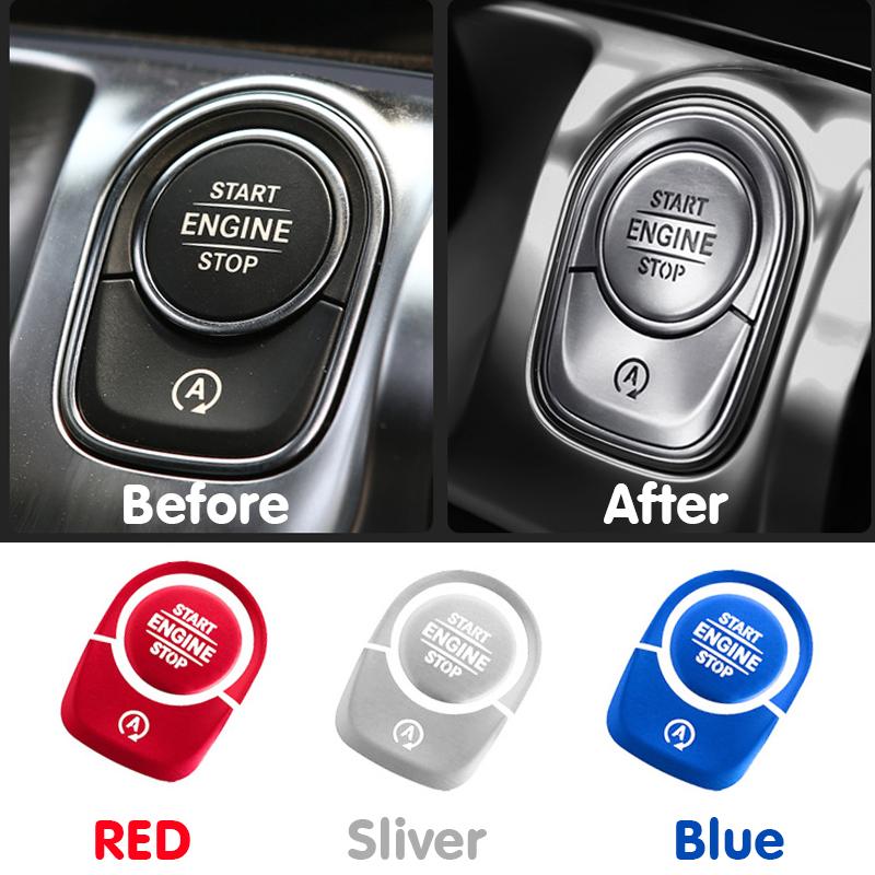Car Styling for Mercedes Benz A Class W177 GLE W167 GLB Interior Auto Start Stop Engine Push Switch Buttons Cover Stickers