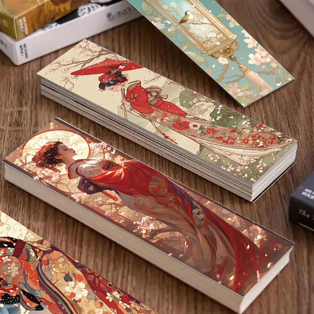 32pcs, Japanese geisha bookmark, back-to-school season, Christmas, Halloween, suitable for teachers, readers, birthday gifts.