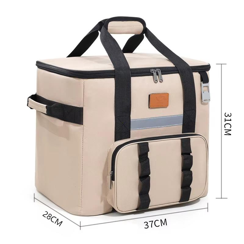 32L Thermal Food Carrier Bag for Women Large Insulated Cooler Tote with Zipper Portable Leakproof Picnic Bag for Camping Beach
