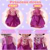 Princess Dress Up Fun 4-Piece Doll Clothes Set, Compatible with Dolls of 25-26cm Sizes, Compatible with Friends, 4 Interchangeable Outfits