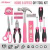 Hi-Spec 42-Piece Tool Set for Women: Precision Screwdriver Bits, Voltage Tester, Hammer, and Adjustable Wrench, Perfect for Home DIY, with Storage Cas