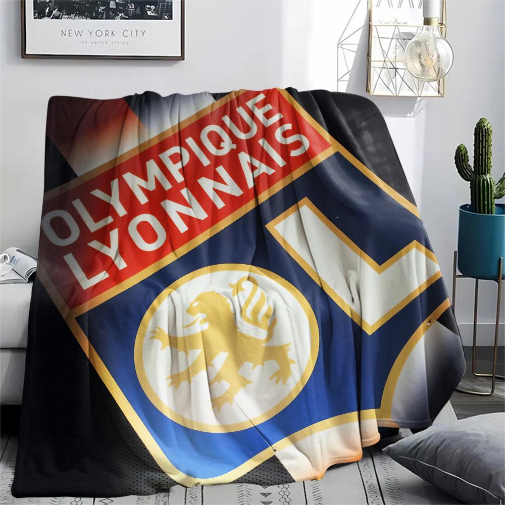 Olympique Lyonnais Football Team,pattern Flannel Blanket, High Quality Comfortable for All Seasons, Home Decor, Warmth and Comfort, Perfect for Gifts.