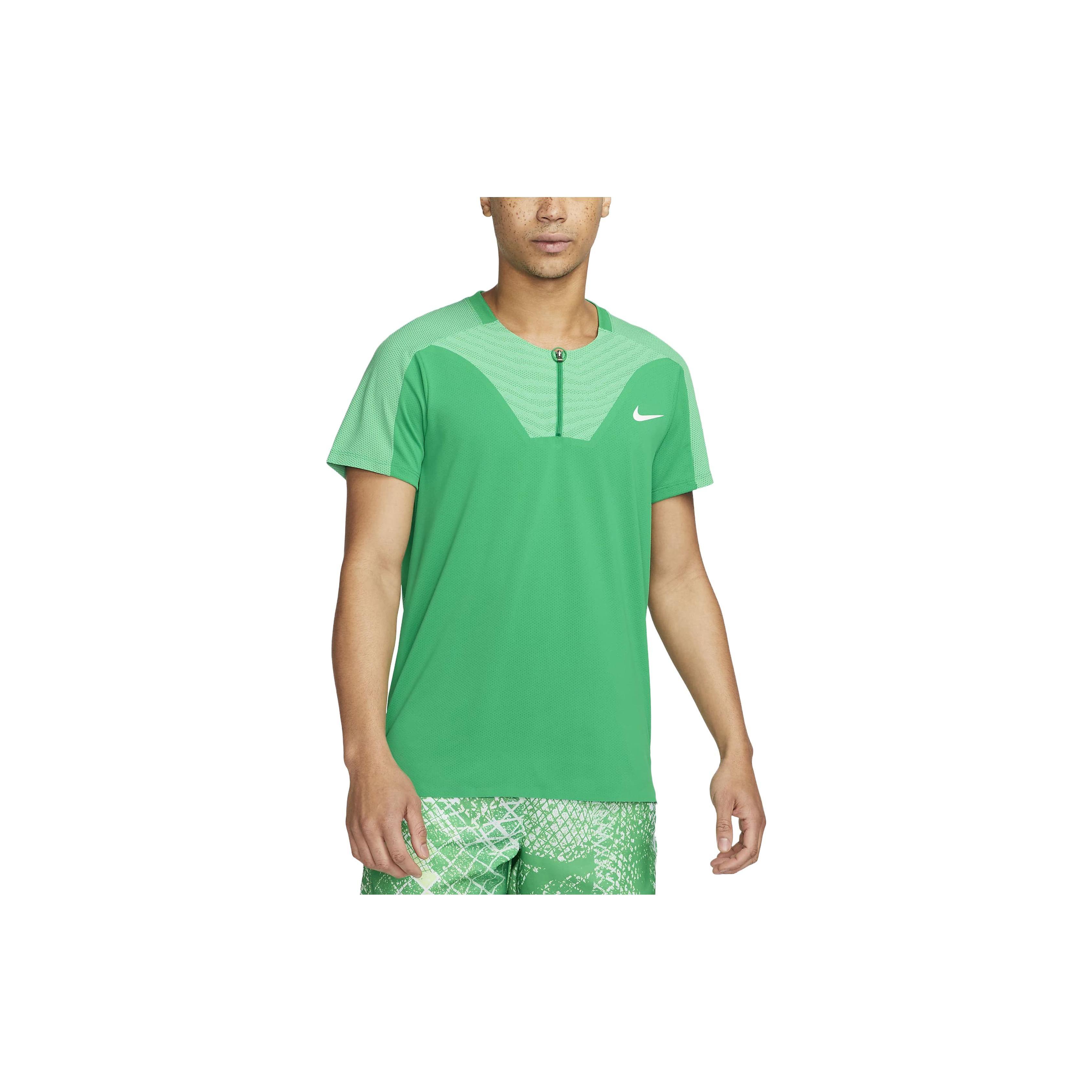 

Nike Теннисная футболка с коротким рукавом и круглым вырезом Court Dri-FIT ADV Slam Color Block Мужские топы Стадионно-зеленый DV0692-324 M