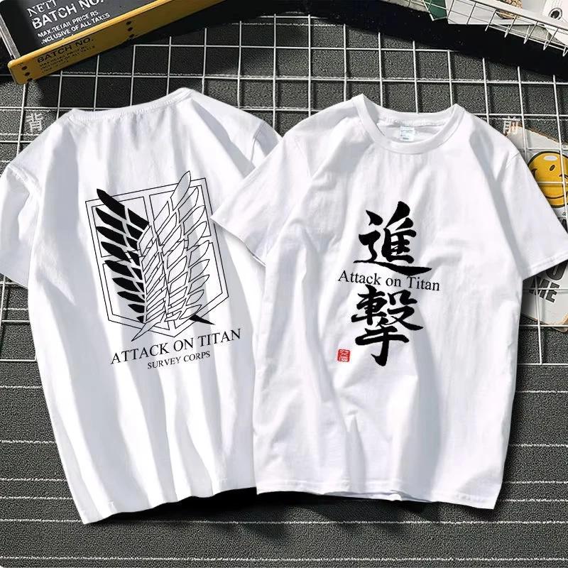 Sommer Anime Attack on Titan Bedrucktes T-Shirt Herren Damen Übergröße Trendy T-Shirts Anime Fan T-Shirt Harajuku Manga Sommer Tops