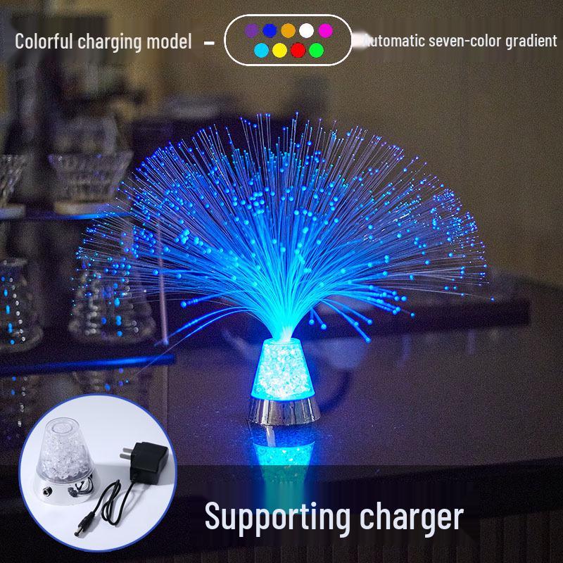 Colorful Fiber Optic Starry Night Bedside Lamp for Bedroom Ambiance