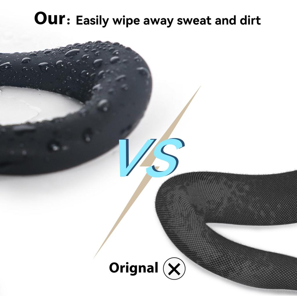 Replacement Silicone Face Cover for AMVR QUEST VR Face Reduces Light Leakage 3S, Cushion, Stain-Resistant, Sweat-Resistant, Washable, (Black)