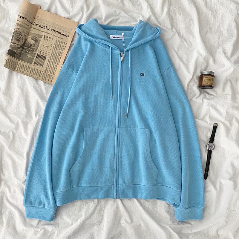 

Бархатный свободный кардиган, толстовка с капюшоном, женская студенческая осенне-зимняя тонкая куртка, модная ретро-универсальная толстовка One Size