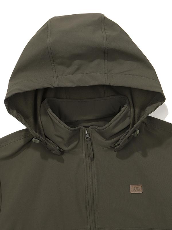 Bbc Earth Stretch Brush Hoodie Detachable Jacket_Khaki