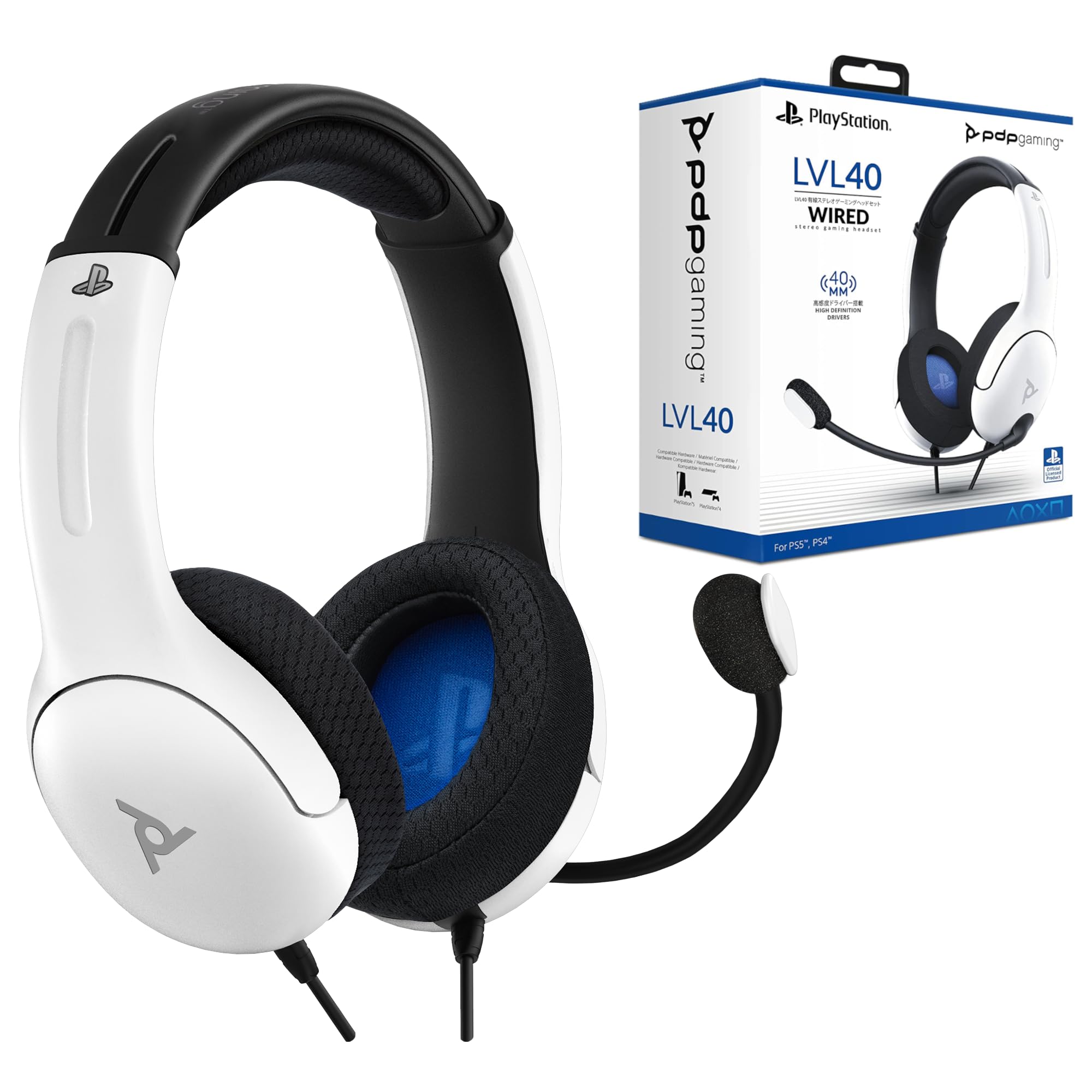 

Officially Licensed PDP Gaming LVL40 Wired Gaming Headset PS5 PS4 [SONY Product] [] білий