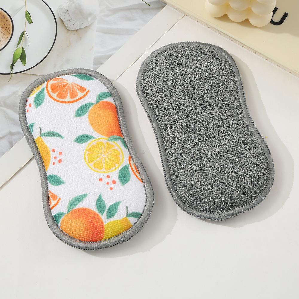 Kitchen Dishwashing Sponge Wipe Double-Sided Printing Dishwashing Sponge Block Kitchen Cleaning Tool Brush Dish Brush Pot Sponge Brush