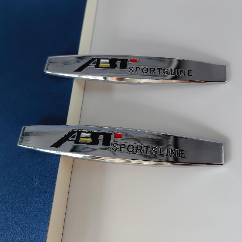 Set of 2 ABT Car Logo Decals for Decorating The Rear Trunk And Sides of Your Vehicle, Featuring a 3D Chrome End