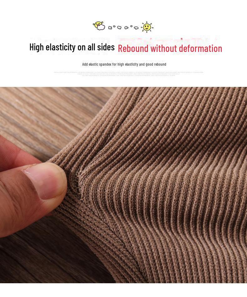 Pantaloni de iarnă pentru fete, cu talie înaltă, din catifea reiată - Groși, călduroși, la modă, cu crac clopot