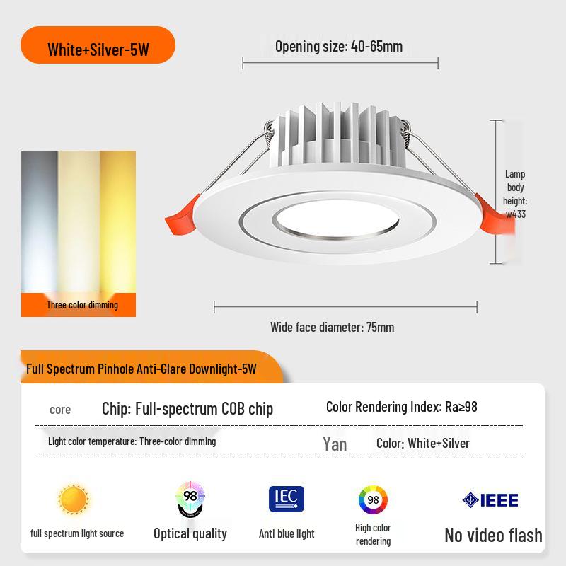 Downlight LED Mic 3W/5W, Gaură 4-6 cm, Spot COB pentru Living & Vitrină Vinuri
