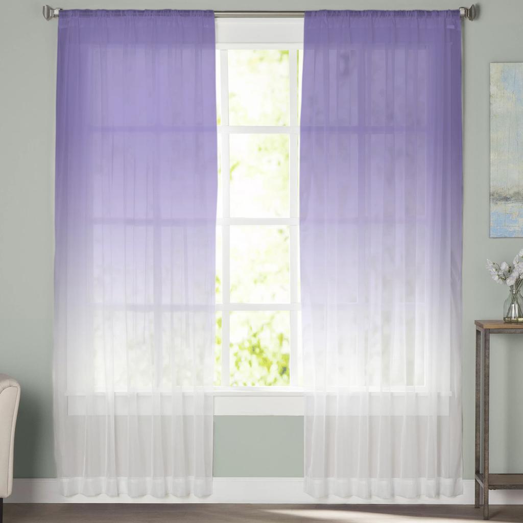 Lila Vit Gradient Skira Fönstergardiner För Vardagsrum Kök Barnsovrum Voile Hängande Gardin