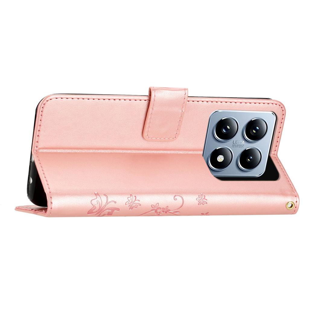 Für Xiaomi 14T Pro Hülle Musterprägung PU-Leder Handy-Brieftasche Abdeckung mit Riemen