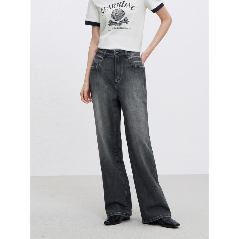 

PEACEBIRD Women s High-Waist Straight Leg Stretch Wide-Leg Jeans S