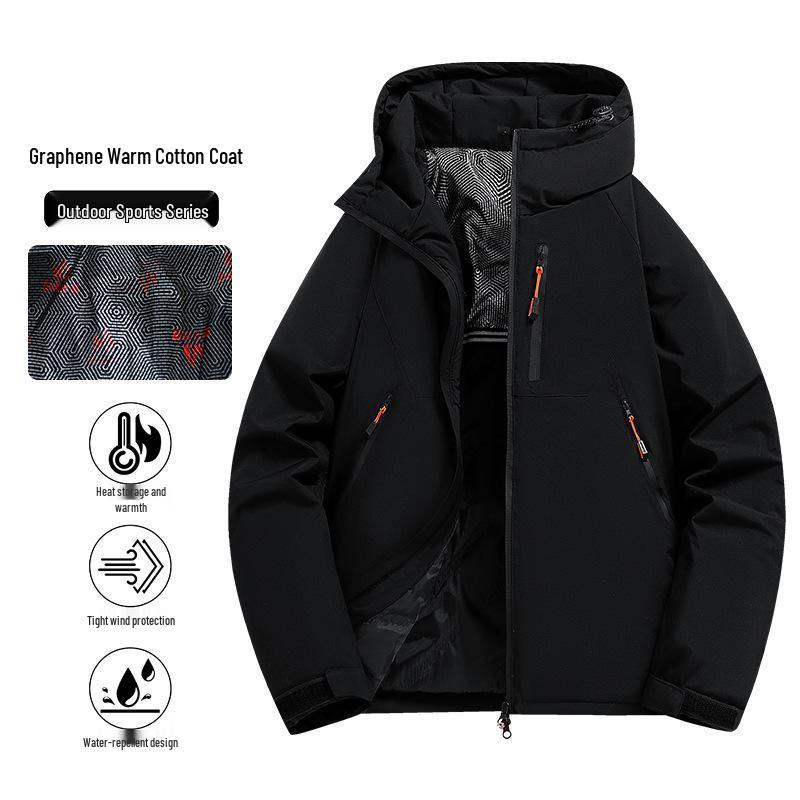 2025 Graphene-Infused Warm Cotton Jacket - Casual, Loose, Windproof, Outdoor Skiing Apparel for Couples